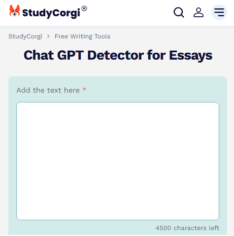 StudyCorgi ChatGPT Detector