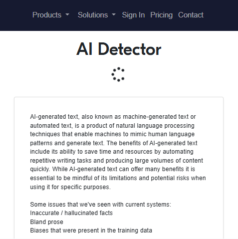 Sapling AI Content Detector