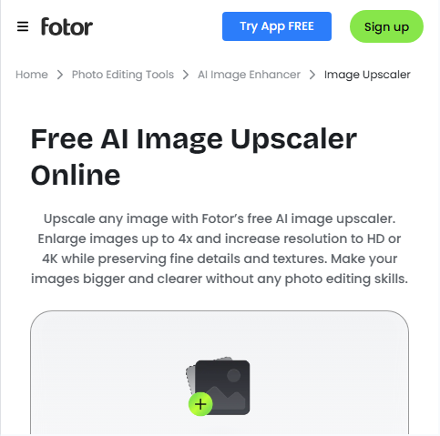 Fotor AI Image Upscaler